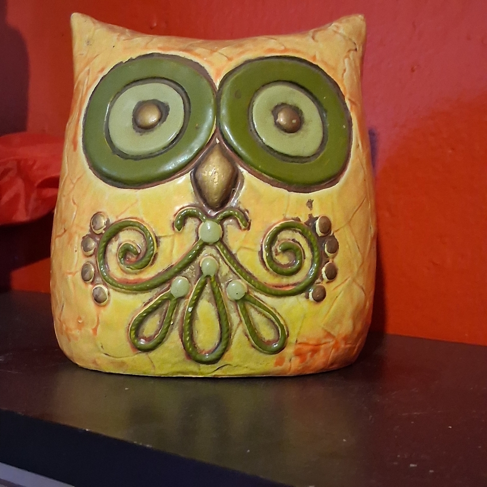Vintage Fitz & Floyd Hooty Owl Ceramic Coin Bank